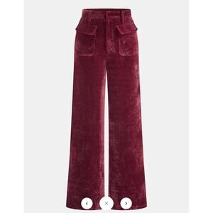 Commense Velvet Pocket Straight-Leg Pants Sz XS